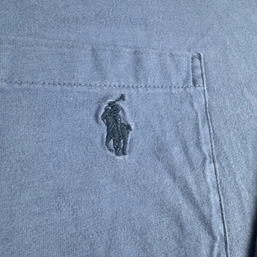 Polo Ralph Lauren Mens XL Long Sleeve Pocket T-Shirt Blue Cotton Pony Logo